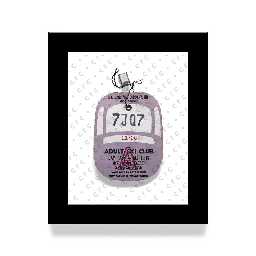Stowe | 1960's (Purple/White) Vintage Ski Lift Ticket Print — c r c